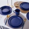 imageStone Lain Coupe Dinnerware Set Service For 4 Black MatteBlue