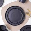 imageStone Lain Coupe Dinnerware Set Service For 4 Black MatteDark Blue