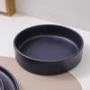 imageStone Lain Coupe Dinnerware Set Service For 4 Black MatteDark Blue