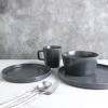 imageStone Lain Coupe Dinnerware Set Service For 4 Black MatteGray Matte