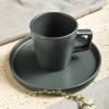 imageStone Lain Coupe Dinnerware Set Service For 4 Black MatteGray Matte