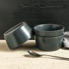 imageStone Lain Coupe Dinnerware Set Service For 4 Black MatteGray Matte