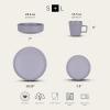 imageStone Lain Coupe Dinnerware Set Service For 4 Black MatteLight Gray