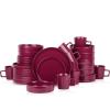 imageStone Lain Coupe Dinnerware Set Service For 4 Black MatteMagenta