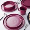 imageStone Lain Coupe Dinnerware Set Service For 4 Black MatteMagenta