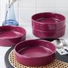 imageStone Lain Coupe Dinnerware Set Service For 4 Black MatteMagenta