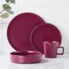 imageStone Lain Coupe Dinnerware Set Service For 4 Black MatteMagenta