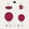 imageStone Lain Coupe Dinnerware Set Service For 4 Black MatteMagenta