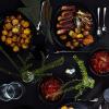 imageStone Lain Coupe Dinnerware Set Service For 4 Black MatteMatte Black