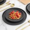 imageStone Lain Coupe Dinnerware Set Service For 4 Black MatteMatte Black