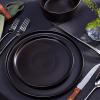 imageStone Lain Coupe Dinnerware Set Service For 4 Black MatteMatte Black