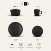 imageStone Lain Coupe Dinnerware Set Service For 4 Black MatteMatte Black