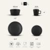 imageStone Lain Coupe Dinnerware Set Service For 4 Black MatteMatte Black