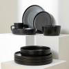 imageStone Lain Coupe Dinnerware Set Service For 4 Black MatteMatte Black