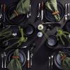 imageStone Lain Coupe Dinnerware Set Service For 4 Black MatteMatte Black