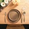 imageStone Lain Coupe Dinnerware Set Service For 4 Black MatteMatte Brown