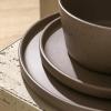 imageStone Lain Coupe Dinnerware Set Service For 4 Black MatteMatte Brown