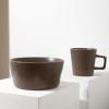 imageStone Lain Coupe Dinnerware Set Service For 4 Black MatteMatte Brown