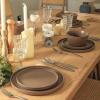 imageStone Lain Coupe Dinnerware Set Service For 4 Black MatteMatte Brown