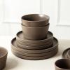 imageStone Lain Coupe Dinnerware Set Service For 4 Black MatteMatte Brown