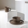 imageStone Lain Coupe Dinnerware Set Service For 4 Black MatteMatte Brown