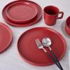 imageStone Lain Coupe Dinnerware Set Service For 4 Black MatteRed