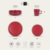 imageStone Lain Coupe Dinnerware Set Service For 4 Black MatteRed