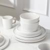 imageStone Lain Coupe Dinnerware Set Service For 4 Black MatteWhite Glossy