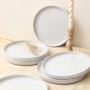 imageStone Lain Coupe Dinnerware Set Service For 4 Black MatteWhite Glossy