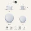 imageStone Lain Coupe Dinnerware Set Service For 4 Black MatteWhite Glossy