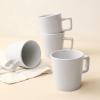 imageStone Lain Coupe Dinnerware Set Service For 4 Black MatteWhite Glossy