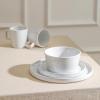 imageStone Lain Coupe Dinnerware Set Service For 4 Black MatteWhite Glossy