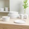 imageStone Lain Coupe Dinnerware Set Service For 4 Black MatteWhite Glossy