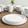 imageStone Lain Coupe Dinnerware Set Service For 4 Black MatteWhite Glossy