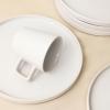 imageStone Lain Coupe Dinnerware Set Service For 4 Black MatteWhite Glossy