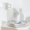 imageStone Lain Coupe Dinnerware Set Service For 4 Black MatteWhite Glossy