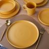 imageStone Lain Coupe Dinnerware Set Service For 4 Black MatteYellow