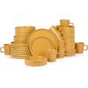 imageStone Lain Coupe Dinnerware Set Service For 4 Black MatteYellow