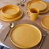 imageStone Lain Coupe Dinnerware Set Service For 4 Black MatteYellow