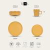 imageStone Lain Coupe Dinnerware Set Service For 4 Black MatteYellow