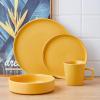 imageStone Lain Coupe Dinnerware Set Service For 4 Black MatteYellow