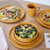imageStone Lain Coupe Dinnerware Set Service For 4 Black MatteYellow