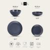 imageStone Lain Lauren Modern Stoneware 32piece Round Dinnerware Set Plates and Bowls Set Dish set for 8 Off WhiteCharcoal