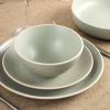 imageStone Lain Lauren Modern Stoneware 32piece Round Dinnerware Set Plates and Bowls Set Dish set for 8 Off WhiteGreen