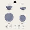 imageStone Lain Lauren Modern Stoneware 32piece Round Dinnerware Set Plates and Bowls Set Dish set for 8 Off WhiteLight Gray