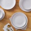 imageStone Lain Lauren Modern Stoneware 32piece Round Dinnerware Set Plates and Bowls Set Dish set for 8 Off WhiteOffWhite