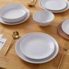 imageStone Lain Lauren Modern Stoneware 32piece Round Dinnerware Set Plates and Bowls Set Dish set for 8 Off WhiteOffWhite