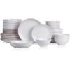 imageStone Lain Lauren Modern Stoneware 32piece Round Dinnerware Set Plates and Bowls Set Dish set for 8 Off WhiteOffWhite