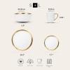 imageStone Lain Modern Poreclain 16 Piece Dinnerware Set Plates and Bowls Set Dish set for 4 White And Golden RimWhite with Gold Rim