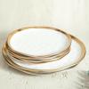 imageStone Lain Modern Poreclain 16 Piece Dinnerware Set Plates and Bowls Set Dish set for 4 White And Golden RimWhite with Gold Rim
